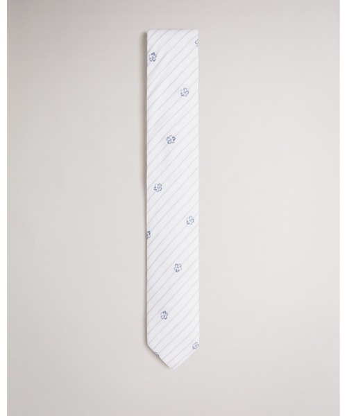 Ted Baker(テッドベーカー)の「TREIGG ネクタイ(マグノリア ストライプ)(ネクタイ・メンズ・ホワイト・O/S)」の1枚目の写真