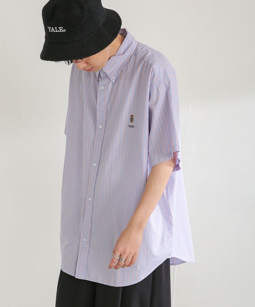 SENSE OF PLACE by URBAN RESEARCH(センスオブプレイスバイアーバンリサーチ)の「『別注』テディベアストライプシャツ B(シャツ/ブラウス・メンズ・オレンジ/ブルー・MEDIUM/LARGE)」の5枚目の写真