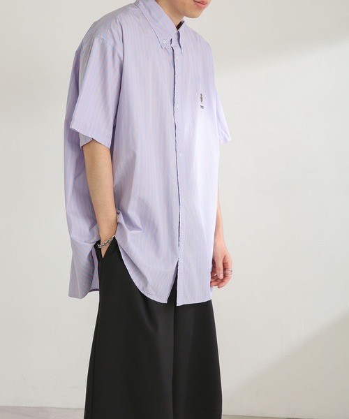 SENSE OF PLACE by URBAN RESEARCH(センスオブプレイスバイアーバンリサーチ)の「『別注』テディベアストライプシャツ B(シャツ/ブラウス・メンズ・オレンジ/ブルー・MEDIUM/LARGE)」の16枚目の写真