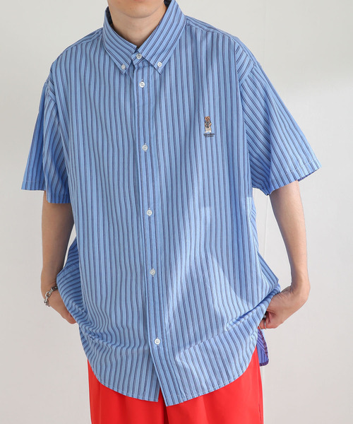 SENSE OF PLACE by URBAN RESEARCH(センスオブプレイスバイアーバンリサーチ)の「『別注』テディベアストライプシャツ B(シャツ/ブラウス・メンズ・オレンジ/ブルー・MEDIUM/LARGE)」の22枚目の写真