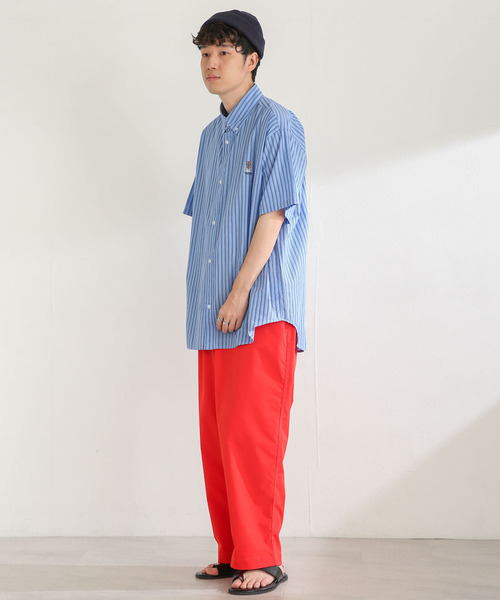 SENSE OF PLACE by URBAN RESEARCH(センスオブプレイスバイアーバンリサーチ)の「『別注』テディベアストライプシャツ B(シャツ/ブラウス・メンズ・オレンジ/ブルー・MEDIUM/LARGE)」の7枚目の写真