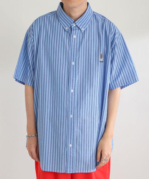 SENSE OF PLACE by URBAN RESEARCH(センスオブプレイスバイアーバンリサーチ)の「『別注』テディベアストライプシャツ B(シャツ/ブラウス・メンズ・オレンジ/ブルー・MEDIUM/LARGE)」の10枚目の写真