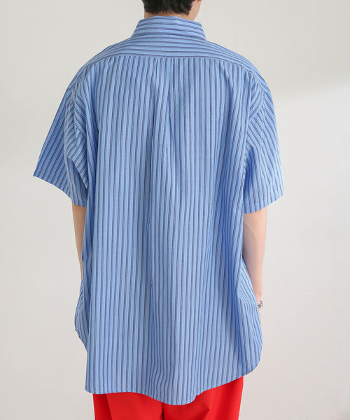 SENSE OF PLACE by URBAN RESEARCH(センスオブプレイスバイアーバンリサーチ)の「『別注』テディベアストライプシャツ B(シャツ/ブラウス・メンズ・オレンジ/ブルー・MEDIUM/LARGE)」の12枚目の写真