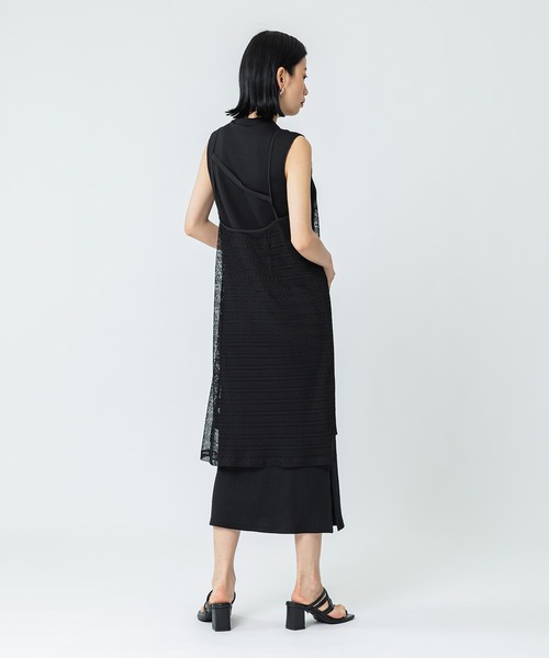 UNITED TOKYO（ユナイテッドトウキョウ）の「メッシュキャミレイヤードワンピース（ワンピース・レディース・ブラック/グリーン・FREE）」の7枚目の写真