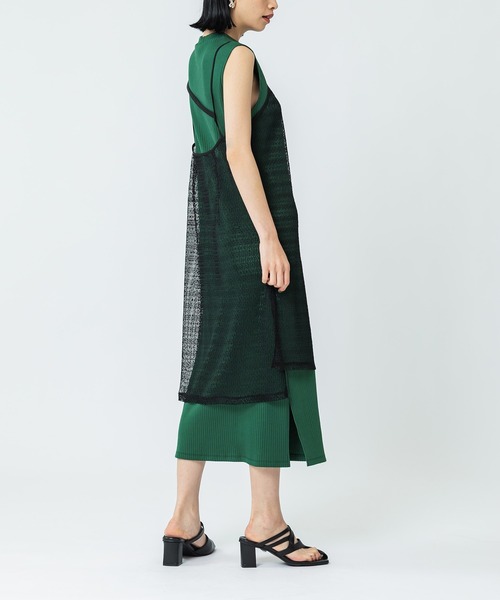 UNITED TOKYO（ユナイテッドトウキョウ）の「メッシュキャミレイヤードワンピース（ワンピース・レディース・ブラック/グリーン・FREE）」の16枚目の写真