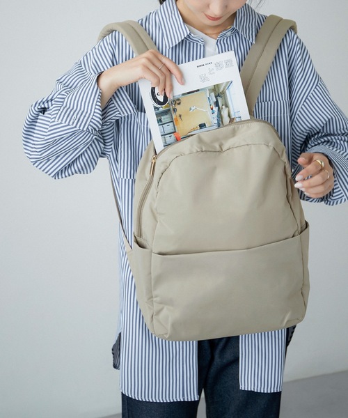 Fashion Letter（ファッションレター）の「9ポケットリュックサック（バックパック/リュック・レディース・ブラック/ベージュ/グレー/ブルー・FREE）」の4枚目の写真