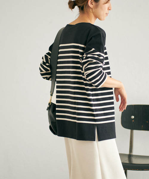 ☆イエナラブークル☆ルミノア別注パネルボーダーカットソー　新品！ セール】【LEMINOR/ルミノア】別注JEANNEパネルボーダーTシャツ