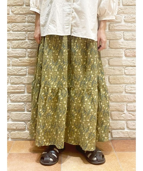 Samansa Mos2(サマンサ モスモス)の「柄アソートボイルスカート(スカート・レディース・オフホワイト/ブラック/ネイビー/キャメル/マスタード・フリ-)」の4枚目の写真