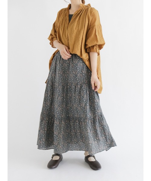 Samansa Mos2(サマンサ モスモス)の「柄アソートボイルスカート(スカート・レディース・オフホワイト/ブラック/ネイビー/キャメル/マスタード・フリ-)」の8枚目の写真