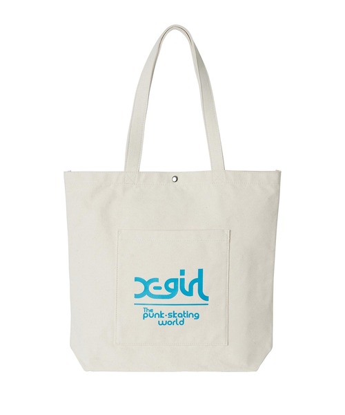 X-girl（エックスガール）の「MILLS LOGO TOTE BAG（トートバッグ・レディース・ホワイト/ブラック/ライトパープル・ONE SIZE）」の11枚目の写真