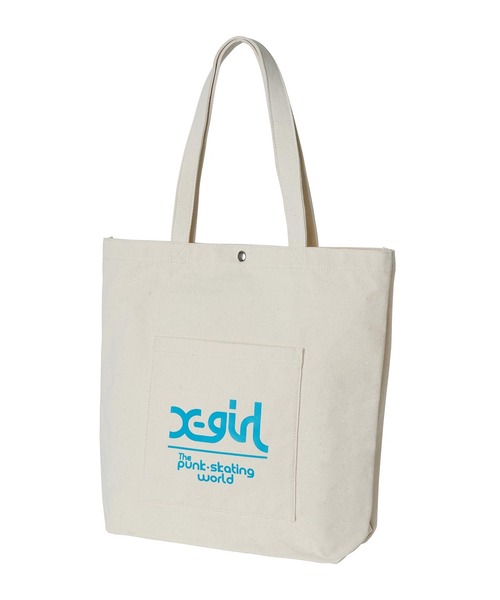 X-girl（エックスガール）の「MILLS LOGO TOTE BAG（トートバッグ・レディース・ホワイト/ブラック/ライトパープル・ONE SIZE）」の18枚目の写真