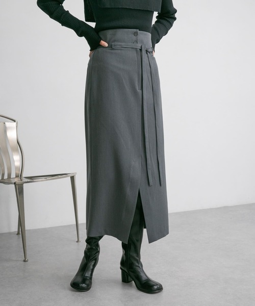 KBF（ケイビーエフ）の「Iラインロングスカート（スカート・レディース・モカ/チャコールグレー・ONE）」の3枚目の写真