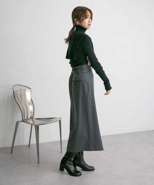KBF（ケイビーエフ）の「Iラインロングスカート（スカート・レディース・モカ/チャコールグレー・ONE）」の7枚目の写真