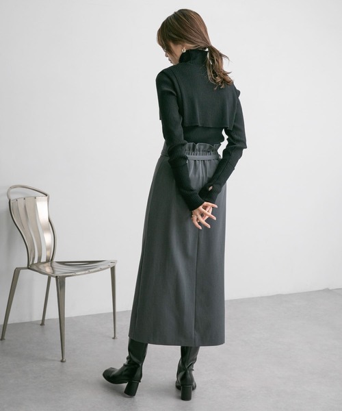 KBF（ケイビーエフ）の「Iラインロングスカート（スカート・レディース・モカ/チャコールグレー・ONE）」の8枚目の写真