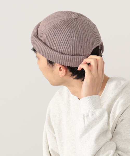 BEAMS HEART（ビームスハート）の「リブ ロールキャップ（ニットキャップ/ビーニー・メンズ・ベージュ/ブラック/ネイビー・ONE SIZE）」の3枚目の写真