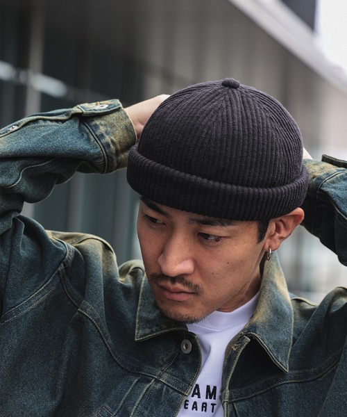 BEAMS HEART（ビームスハート）の「リブ ロールキャップ（ニットキャップ/ビーニー・メンズ・ベージュ/ブラック/ネイビー・ONE SIZE）」の2枚目の写真