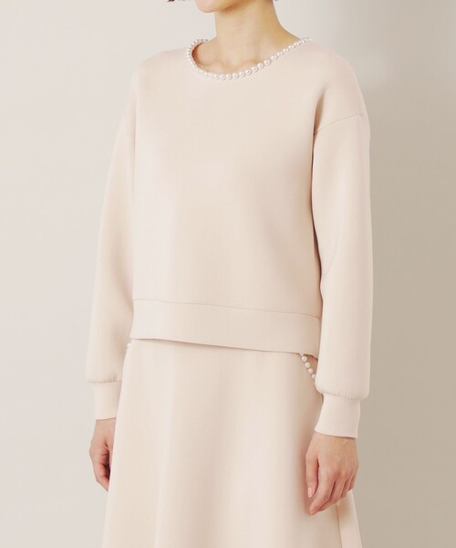 EPOCA THE SHOP(エポカザショップ)の「パールコンビダンボールプルオーバー(Tシャツ/カットソー・レディース・ブラック/ベージュ・38)」の6枚目の写真