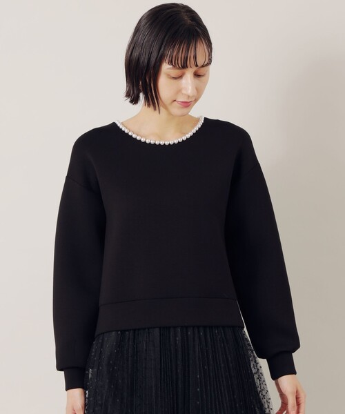 EPOCA THE SHOP(エポカザショップ)の「パールコンビダンボールプルオーバー(Tシャツ/カットソー・レディース・ブラック/ベージュ・38)」の14枚目の写真