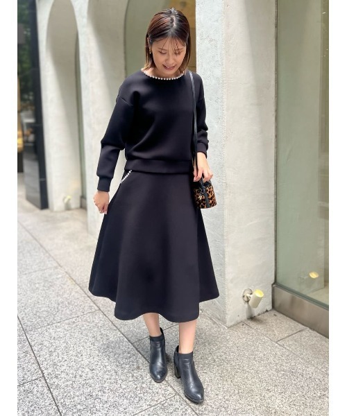 EPOCA THE SHOP(エポカザショップ)の「パールコンビダンボールプルオーバー(Tシャツ/カットソー・レディース・ブラック/ベージュ・38)」の13枚目の写真