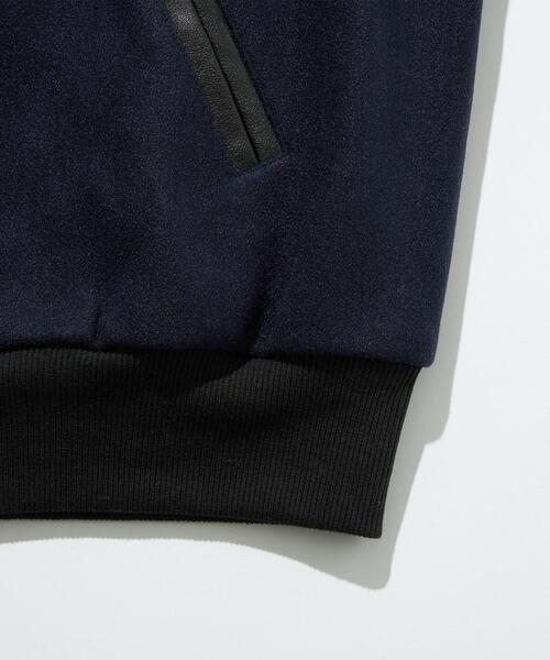 green label relaxing（グリーンレーベルリラクシング）の「【WEB限定】＜GLR or＞ F/LTH スタジアム ジャンパー ブルゾン -ユニセックス-（スタジャン・メンズ・ネイビー/ダークグリーン/ブラック・S/M/L）」の4枚目の写真