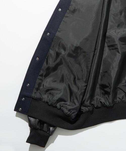 green label relaxing（グリーンレーベルリラクシング）の「【WEB限定】＜GLR or＞ F/LTH スタジアム ジャンパー ブルゾン -ユニセックス-（スタジャン・メンズ・ネイビー/ダークグリーン/ブラック・S/M/L）」の15枚目の写真