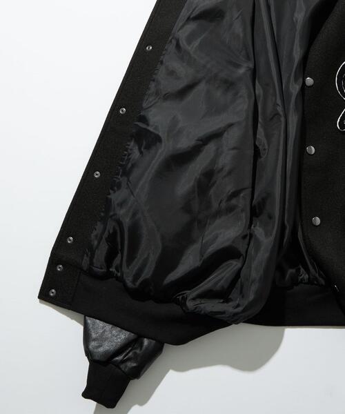 green label relaxing（グリーンレーベルリラクシング）の「【WEB限定】＜GLR or＞ F/LTH スタジアム ジャンパー ブルゾン -ユニセックス-（スタジャン・メンズ・ネイビー/ダークグリーン/ブラック・S/M/L）」の8枚目の写真