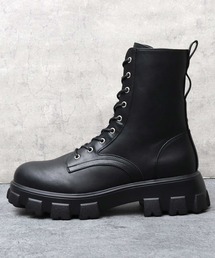glabella（グラベラ）の「厚底トラックソール レースアップ コンバットブーツ（ミリタリーブーツ）（ブーツ）」