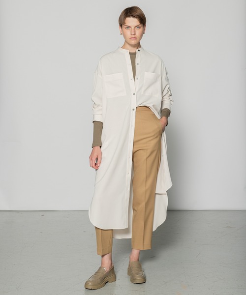 N.O.R.C by the line（ノークバイザライン）の「バンドカラーシャツワンピース（シャツワンピース・レディース・チャコール/ブラウン/ベージュ・S/M）」の4枚目の写真