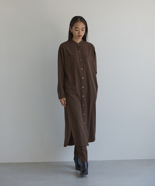 N.O.R.C by the line（ノークバイザライン）の「バンドカラーシャツワンピース（シャツワンピース・レディース・チャコール/ブラウン/ベージュ・S/M）」の20枚目の写真