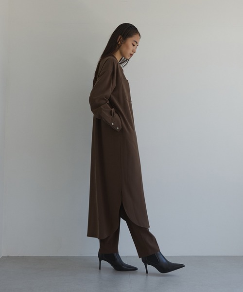 N.O.R.C by the line（ノークバイザライン）の「バンドカラーシャツワンピース（シャツワンピース・レディース・チャコール/ブラウン/ベージュ・S/M）」の18枚目の写真