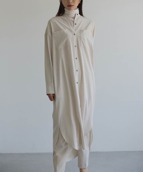 N.O.R.C by the line（ノークバイザライン）の「バンドカラーシャツワンピース（シャツワンピース・レディース・チャコール/ブラウン/ベージュ・S/M）」の15枚目の写真