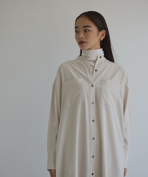 N.O.R.C by the line（ノークバイザライン）の「バンドカラーシャツワンピース（シャツワンピース・レディース・チャコール/ブラウン/ベージュ・S/M）」の9枚目の写真