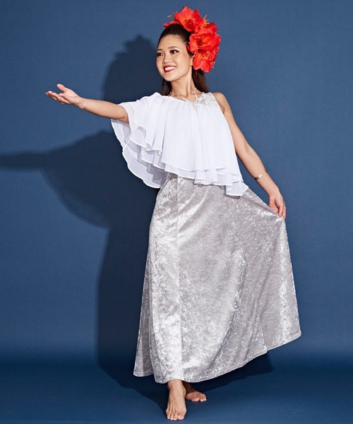 Maunaloa(マウナロア)の「【Maunaloa】ダブルシフォンケープ(その他トップス・レディース・ホワイト/ブラック/ネイビー/レッド・FREE)」の12枚目の写真