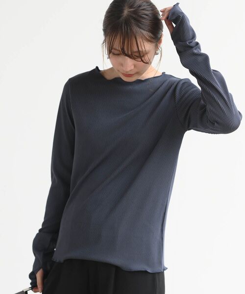 rps（アールピーエス）の「プリーツリブプルオーバー（Tシャツ/カットソー・レディース・ブラック/ブラウン/オフホワイト/アイボリー/マスタード/ブルー/ホワイト系その他2/ライトグレー・フリー）」の7枚目の写真