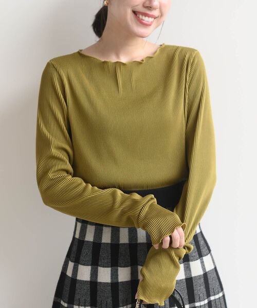 rps（アールピーエス）の「プリーツリブプルオーバー（Tシャツ/カットソー・レディース・ブラック/ブラウン/オフホワイト/アイボリー/マスタード/ブルー/ホワイト系その他2/ライトグレー・フリー）」の8枚目の写真