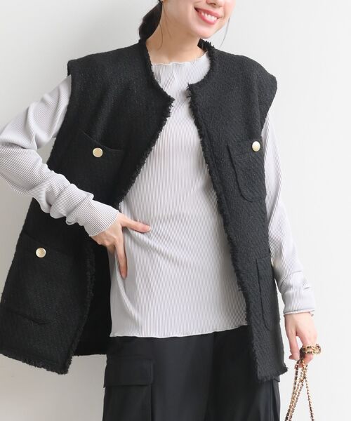 rps（アールピーエス）の「プリーツリブプルオーバー（Tシャツ/カットソー・レディース・ブラック/ブラウン/オフホワイト/アイボリー/マスタード/ブルー/ホワイト系その他2/ライトグレー・フリー）」の10枚目の写真