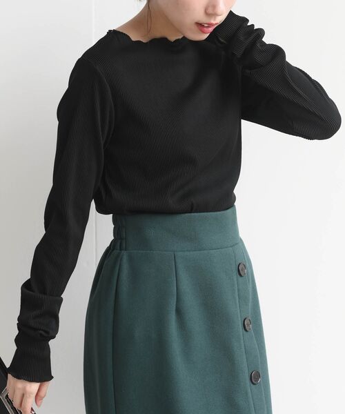 rps（アールピーエス）の「プリーツリブプルオーバー（Tシャツ/カットソー・レディース・ブラック/ブラウン/オフホワイト/アイボリー/マスタード/ブルー/ホワイト系その他2/ライトグレー・フリー）」の18枚目の写真