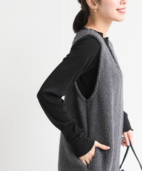 rps（アールピーエス）の「プリーツリブプルオーバー（Tシャツ/カットソー・レディース・ブラック/ブラウン/オフホワイト/アイボリー/マスタード/ブルー/ホワイト系その他2/ライトグレー・フリー）」の22枚目の写真