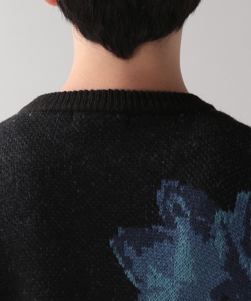 RAGEBLUE(レイジブルー)の「モヘヤフラワー柄ジャガードニットクルー(ニット/セーター・メンズ・ブラック/グレー/ブルー・MEDIUM/LARGE)」の18枚目の写真