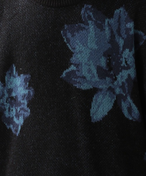 RAGEBLUE(レイジブルー)の「モヘヤフラワー柄ジャガードニットクルー(ニット/セーター・メンズ・ブラック/グレー/ブルー・MEDIUM/LARGE)」の12枚目の写真