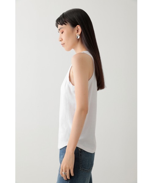 crie conforto（クリーコンフォルト）の「カップ付きアメスリタンク（タンクトップ・レディース・ホワイト/チャコールグレー/ブラック・SMALL/MEDIUM/LARGE）」の9枚目の写真