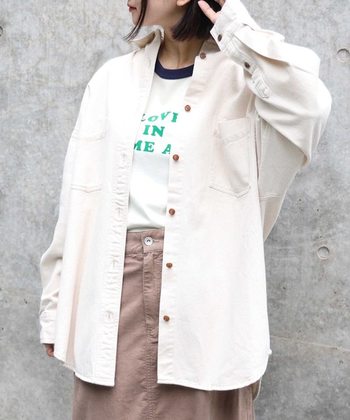 HONEYSUCKLE ROSE(ハニーサックルローズ)の「【HONEYSUCKLE ROSE】シャツアウター(シャツ/ブラウス・レディース・キナリ・M/L)」の1枚目の写真