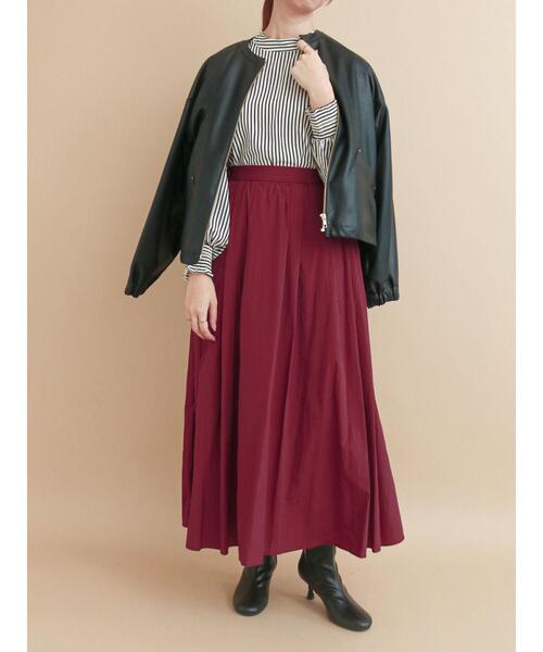 Te chichi（テチチ）の「ナイロンワッシャーギャザースカート（スカート・レディース・ブラック/ベージュ/グレー/ボルドー・ﾌﾘ-）」の17枚目の写真