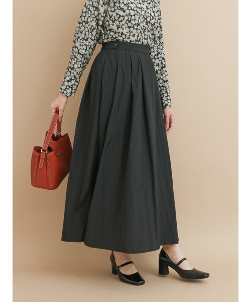 Te chichi（テチチ）の「ナイロンワッシャーギャザースカート（スカート・レディース・ブラック/ベージュ/グレー/ボルドー・ﾌﾘ-）」の2枚目の写真