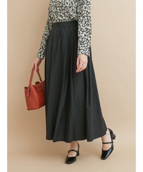 Te chichi（テチチ）の「ナイロンワッシャーギャザースカート（スカート・レディース・ブラック/ベージュ/グレー/ボルドー・ﾌﾘ-）」の9枚目の写真