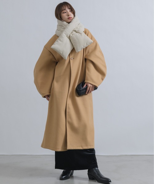 NEUNA（ヌナ）の「【型崩れしない！シワ/毛玉も付きません！】大判ボリュームキルティングロングマフラー（マフラー・レディース・ブラウン/ブラック/アイボリー・FREE）」の10枚目の写真