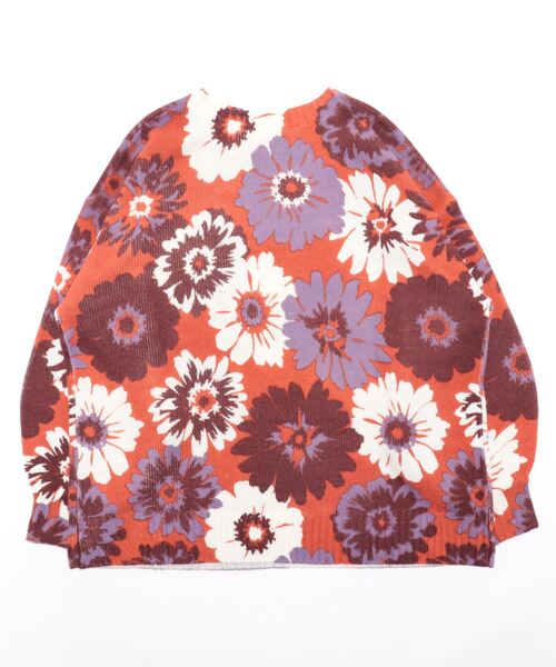 チチカカ（チチカカ）の「フラワープリントニットプルオーバー（ニット/セーター・レディース・グレー/レッド/グリーン・FREE）」の4枚目の写真