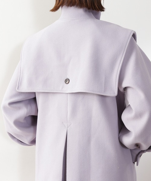 N.（N. Natural Beauty Basic）（エヌエヌナチュラルビューティーベーシック）の「【S Size Line】◆ケープ付スタンドコート（ステンカラーコート・レディース・ダークブラウン/ラベンダー/オフホワイト・SMALL/MEDIUM）」の8枚目の写真