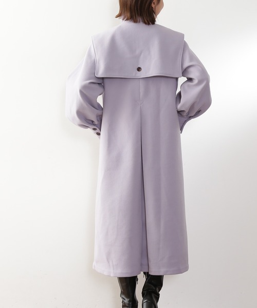 N.（N. Natural Beauty Basic）（エヌエヌナチュラルビューティーベーシック）の「【S Size Line】◆ケープ付スタンドコート（ステンカラーコート・レディース・ダークブラウン/ラベンダー/オフホワイト・SMALL/MEDIUM）」の6枚目の写真