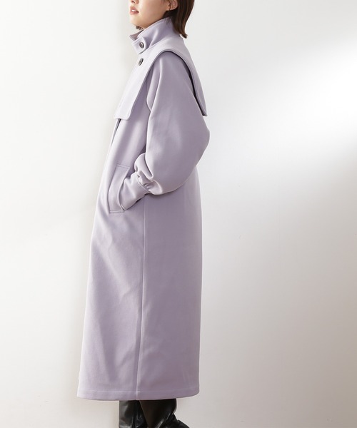 N.（N. Natural Beauty Basic）（エヌエヌナチュラルビューティーベーシック）の「【S Size Line】◆ケープ付スタンドコート（ステンカラーコート・レディース・ダークブラウン/ラベンダー/オフホワイト・SMALL/MEDIUM）」の12枚目の写真